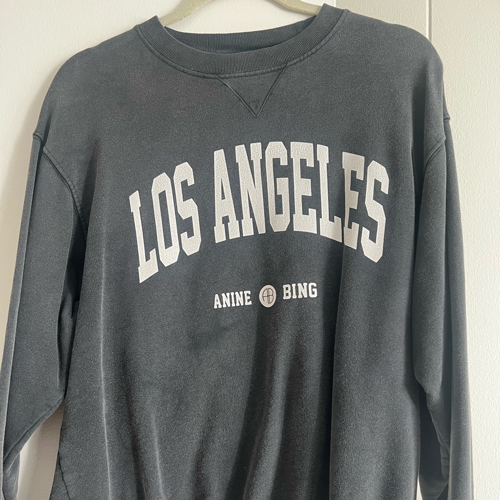 Anine Bing washed grey crew neck. Size medium